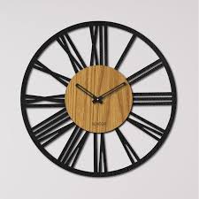 Wooden Wall Clock Made Of Hdf Black