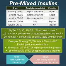 pre mixed insulin combinations 1st
