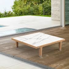 Square Outdoor Coffee Table With Marble