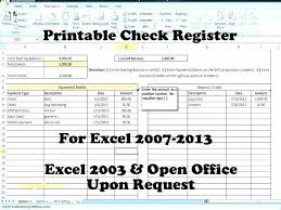Excel Checkbook Register Template Checkbook Register Software For