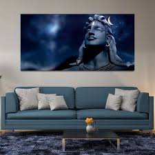 lord shiva with moon on the head canvas