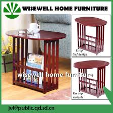 Wooden Swivel End Table With Drop Leaf