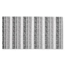 martha stewart stella ticking stripe slip resistant kitchen mat black grey white 20 x36