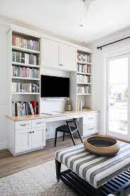 Desk And Bookcases With Blond Wood Top