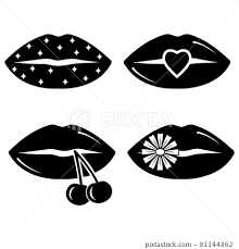 lips stencil icon