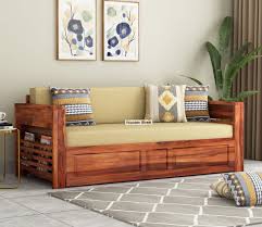 feltro sheesham wood sofa bed with