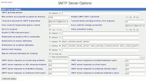 Setup your relay server (the server connected to internet you use to send emails). Postfix Smtp Options With Webmin