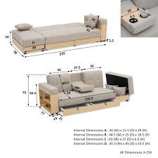 yuno storage sofa bed pvc white