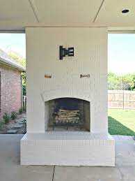 Diy Painted Brick Exterior Fireplace