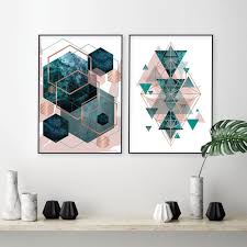 Teal Pink Copper Printable Wall Art