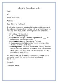 job appointment letter format