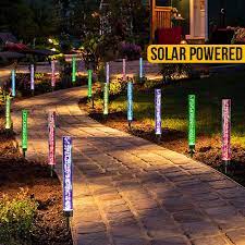 solar led acrylic bubble garden light