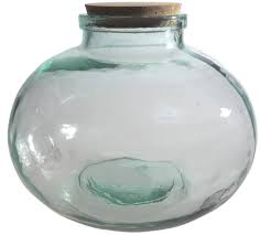 recycled glass jar 8 l cork lid