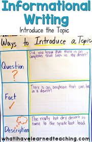 Introduce The Topic Informational Writing Week 2 Spade