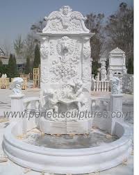 china garden white marble wall fountain