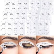 polaoyi 12 pcs eyeliner eyeshadow stencils kit cat eyeliner eyeshadow stencils stickers kit quick eye makeup tool set for perfect smokey eye shadow 4