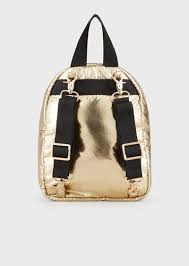 metallic fabric mini backpack emporio