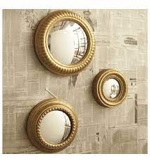 gold leaf convex wall mirror set by two