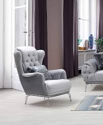 grey velvet steel legs sofa set 3pcs