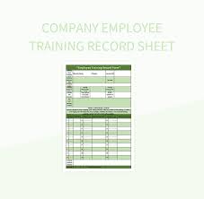 company employee training record sheet