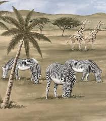 Warner Safari Wallpaper Border Zebra