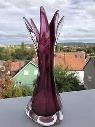 Heavy Murano Vase Purple Glass