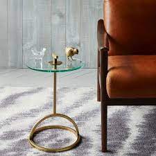 Nesting Glass And Brass Side Table