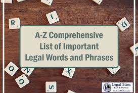 important legal words and phrases