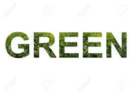 The Word Green Is Written With Letters Made Out Of A Green Bush