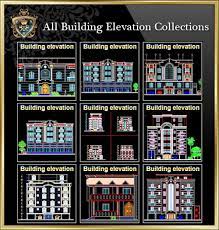 Autocad Building Elevation Blocks Free Download gambar png
