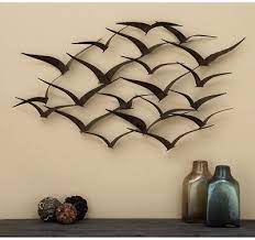 Decmode Metal Birds Wall Decor Bronze