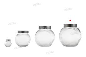 Glass Slant Jar Double Bottom With A