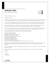 sle authorization letter for a child