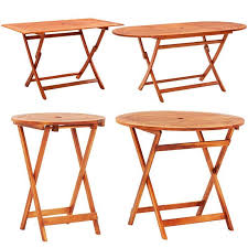 Vidaxl Folding Patio Table 47 2x27 6x29 5 Solid Wood Eucalyptus