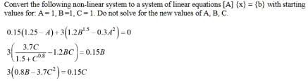 Convert The Following Non Linear System
