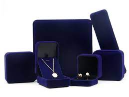high end blue velvet jewelry set gift