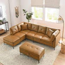 wide sectional 3 piece leather sofa