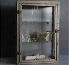 rustic metal wall cabinet with glass