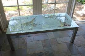 22 X 48 Glass Coffee Table With Etched