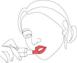 lipstick continuous one line drawing