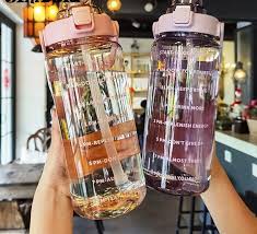 Glass Water Bottle With Straw