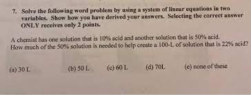 Word Problem By Using A System