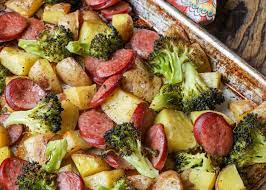 sheet pan potatoes with broccoli and