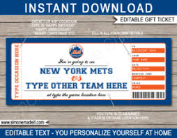 new york mets game ticket gift voucher
