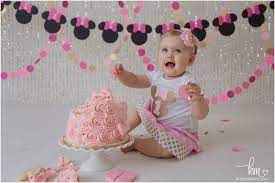 Minnie Gold And Pink Cake Smash First Birthday Smash Cake Archives  gambar png