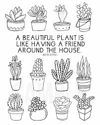 Fantastic screen coloring pages aesthetic suggestions the gorgeous. Coloring Sheet For Plant Lovers Live Laugh Rowe Plant Doodle Coloring Pages Succulent Doodle