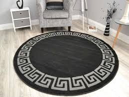 Circular circle round rugs floor carpets small extra large mats modern cheap. Small Medium Large Black Grey Pattern Round Circle Circular Floor Rugs Cheap Uk Ebay