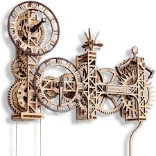 Wooden City Steampunk Wall Clock