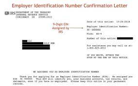 ein number and 147c confirmation letter