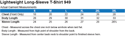 Lightweight Ls T Shirt By Anvil